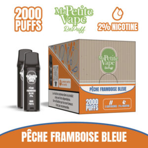 Cartouche Pêche Framboise Bleue RePuff 1000 Ma Petite Vape