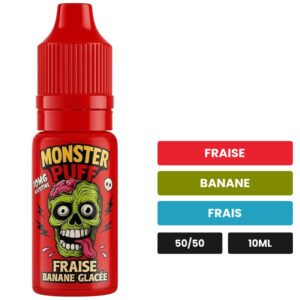 E-liquide Fraise Banane Glacée Monster Puff sel de nicotine 10 ml