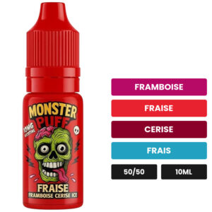 E-liquide Fraise Framboise Cerise Ice Monster Puff sel de nicotine 10 ml