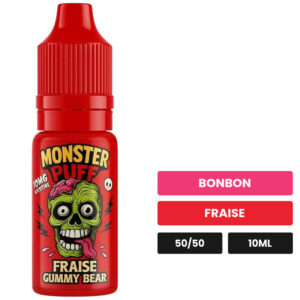 E-liquide Fraise Gummy Bear Monster Puff sel de nicotine 10 ml