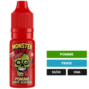 E-liquide Pomme Verte Acidulée Monster Puff sel de nicotine 10 ml