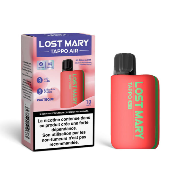 kit decouverte tappo air 10mg lost mary pasteque 123puff