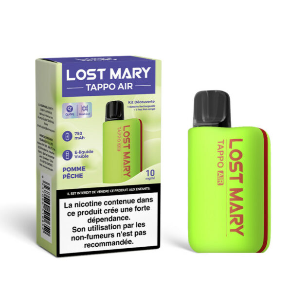 kit decouverte tappo air 10mg lost mary pommepeche 123puff