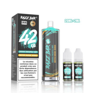 Puff remplissable Banana Pineapple Mint Shisha 42K Razz Bar