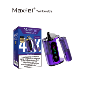 Puff rechargeable Blue Razz Gummy + Blue Razz Ice Twinkle Ultra 40K Maxfel