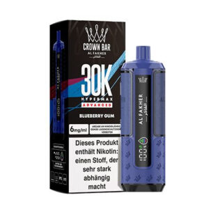 Puff rechargeable Blueberry Gum Crown Bar 30K Al Fakher
