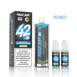 Puff remplissable Blueberry Raspberry Cranberry Shisha 42K Razz Bar