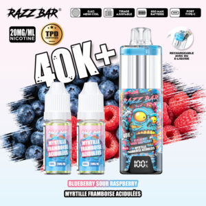 Puff remplissable Blueberry Sour Raspberry 40K Razz Bar