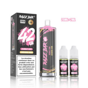 Puff remplissable Bubble Gum Shisha 42K Razz Bar