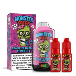 Puff rechargeable Fraise Framboise Cerise Ice Monster 28K Monster Puff