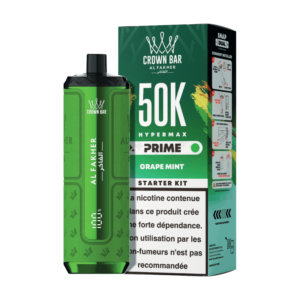 Puff rechargeable Grape Mint Crown Bar 50K Al Fakher