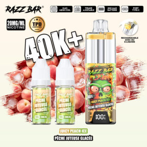 Puff remplissable Juicy Peach Ice 40K Razz Bar