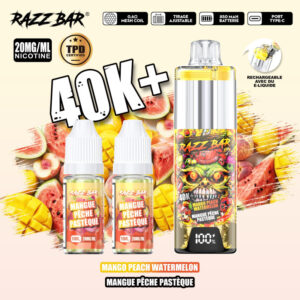 Puff remplissable Mango Peach Watermelon 40K Razz Bar