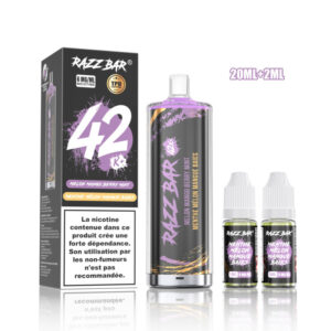 Puff remplissable Melon Mango Berry Mint Shisha 42K Razz Bar