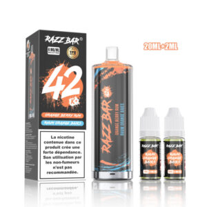 Puff remplissable Orange Berry Rum Shisha 42K Razz Bar