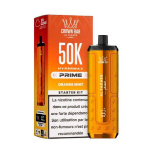 Puff rechargeable Orange Mint Crown Bar 50K Al Fakher