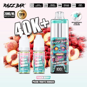 Puff remplissable Peach Berry 40K Razz Bar