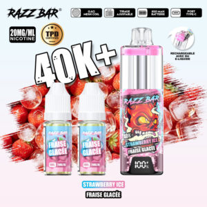 Puff remplissable Strawberry Ice 40K Razz Bar