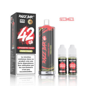 Puff remplissable Strawberry Punch Shisha 42K Razz Bar