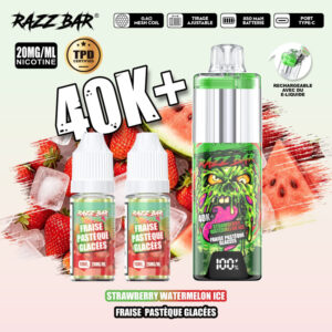 Puff remplissable Strawberry Watermelon Ice 40K Razz Bar